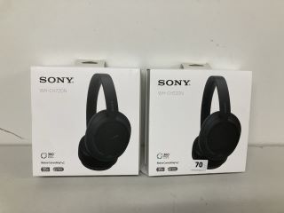 2 X SONY NOISE CANCELLING HEADPHONES MODEL: WH-CH720N