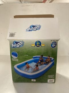 H20GO INFLATABLE SWIMMING POOL WITH INFLATABLE BENCH