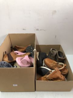 BOX OF ASSORTED CLOTHES / FOOTWEAR