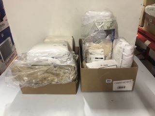 BOX OF ASSORTED ITEMS INC DIOXIDE MEMORY FOAM SUPPORTING PILLOW & HOOME CLOTH WINDOW SEAL