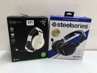 2 X ASSORTED GAMING HEADSETS INC RAZER KAIRA X FOR XBOX