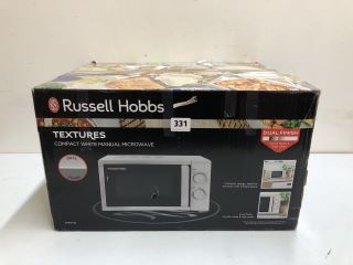 RUSSELL HOBBS TEXTURES COMPACT WHITE MANUAL MICROWAVE