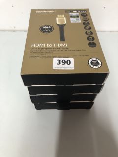 4 X SANDSTROM GOLD 8K SERIES HDMI TO HDMI CABLES INC. 3M