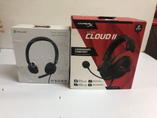 2 X ASSORTED HEADSETS INC. MICROSOFT MODERN USB HEADSET