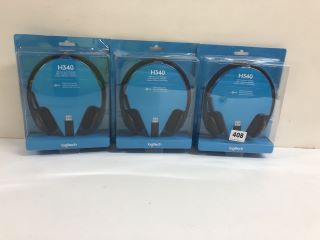 3 X LOGITECH H340 GAMING HEADSETS