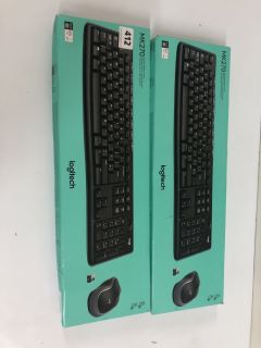 2 X LOGITECH MK270 FULL-SIZE WIRELESS KEYBOARDS