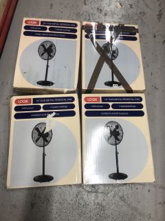 4 X LOGIK 16" GUN METAL PEDESTAL FANS