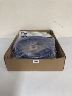 BOX OF ASSORTED ITEMS TO INC COLD WATER INLET HOSE