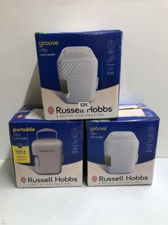 3 X ASSORTED ITEMS TO INC RUSSELL HOBBS 4 LITRE MINI COOLER