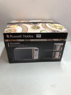 RUSSELL HOBBS SCANDI COMPACT WHITE DIGITAL MICROWAVE