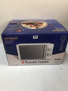 RUSSELL HOBBS COMPACT WHITE MANUAL MICROWAVE