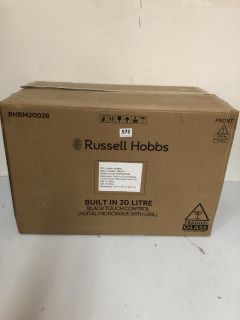 RUSSELL HOBBS BUILT IN 20 LITRE BLACK TOUCH CONTROL DIGITAL MICROWAVE WITH GRILL