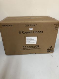 RUSSELL HOBBS BUILT IN 20 LITRE BLACK TOUCH CONTROL DIGITAL MICROWAVE WITH GRILL