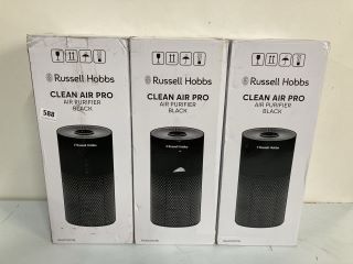 3 X RUSSELL HOBBS CLEAN AIR PRO AIR PURIFIER