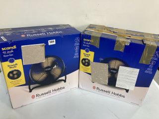 2 X RUSSELL HOBBS SCANDI 12" FLOOR FAN