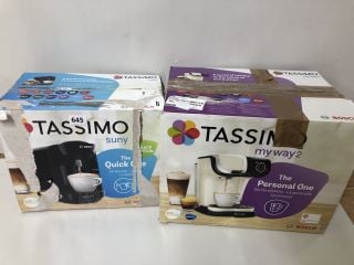 2 X ASSORTED BOSCH TASSIMO COFFEE MACHINES INC TASSIMO MY WAY 2 COFFEE MACHINE