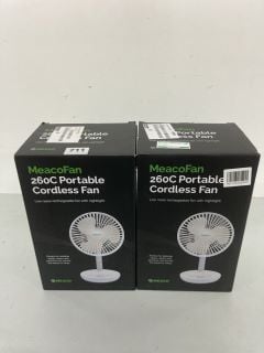 2 X MEACOFAN 260C PORTABLE CORDLESS FANS