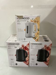 3 X ASSORTED KETTLES INC KENWOOD DAWN COLLECTION KETTLE