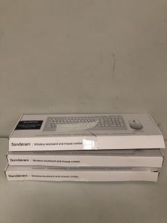 3 X SANDSTROM WIRELESS KEYBOARDS MOUSE COMBO