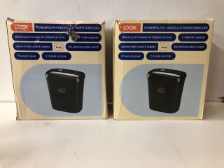 2 X LOGIK POWERFUL P21 CROSS CUT PAPER SHREDDER