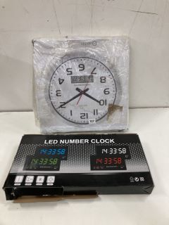 2 X ITEMS INC LED NUMBER CLOCK