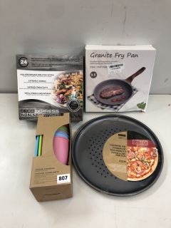 4 X KITCHEN ITEMS INC GRANITE 24CM FRYING PAN