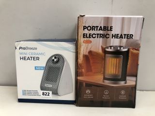 2 X HEATERS INC PROBREEZE MINI CERAMIC HEATER