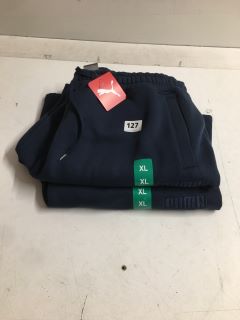 2 X PAIRS OF PUMA JOGGER SHORTS IN NAVY - SIZE XL