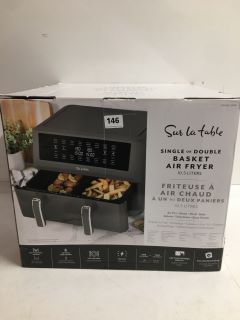 SUR LA TABLE SINGLE OR DOUBLE BASKET AIR FRYER - 10.5L