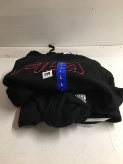 2 X ASSORTED CLOTHING ITEMS TO INCLUDE WOMENS FILA HOODIE IN BLACK - SIZE L