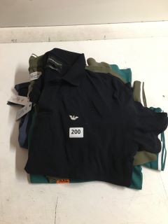 3 X ASSORTED DESIGNER POLOS TO INCLUDE EMPORIO ARMANI & PENGUIN