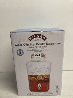 KILNER GLASS CLIP TOP DRINKS DISPENSER -8L