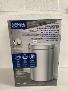 SENSIBLE ECO LIVING STAINLESS STEEL MOTION SENSOR TRASH CAN