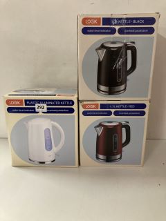 3X ASSORTED ITEMS INCL. LOGIK PLASTIC ILLUMINATED KETTLE