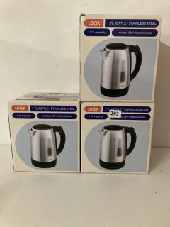 3X LOGIK 1.7L STAINLESS STEEL KETTLE