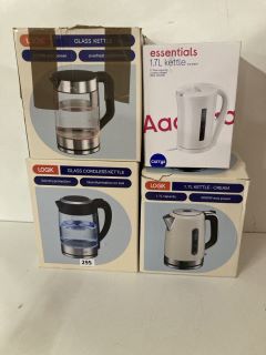 4X ASSORTED ITEMS INCL. LOGIK GLASS CORDLESS KETTLE