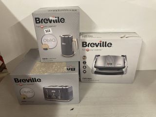 3X ASSORTED ITEMS INCL. BREVILLE OBLIQ COLLECTION GREY JUG KETTLE