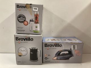 3X ASSORTED ITEMS INCL. BREVILLE OBLIQ COLLECTION BLACK JUG KETTLE