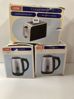 3X ASSORTED ITEMS INCL. LOGIK 2-SLICE TOASTER