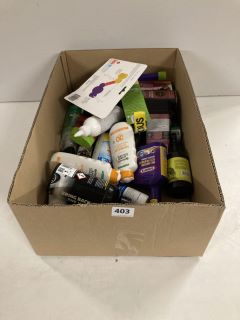 BOX OF ASSORTED ITEMS INCL. KARCHER POLISH AND WAX