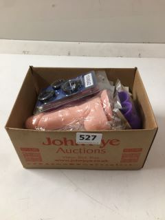 BOX OF ASSORTED ADULT SEX TOYS (18+ ID REQUIRED)