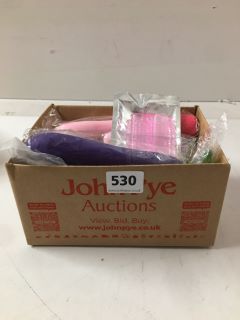 BOX OF ASSORTED ADULT SEX TOYS (18+ ID REQUIRED)