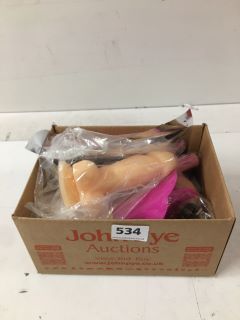 BOX OF ASSORTED ADULT SEX TOYS (18+ ID REQUIRED)