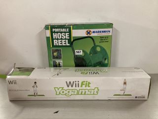 MARKSMAN GARDEN & OUTDOOR PORTABLE HOSE REEL &WII FIT YOGA MAT KIT