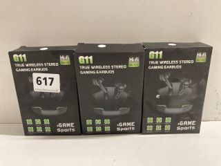 3 X G11 TRUE WIRELESS STEREO GAMING EARBUDS