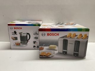 2X ASSORTED ITEMS INCL. BOSCH 3000W 1.7L KETTLE & BOSCH MYMOMENT 2 SLOT TOASTER