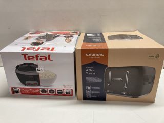 GRUNDIG 4 SLICE TOASTER & TEFAL 1.8L RICE COOKER