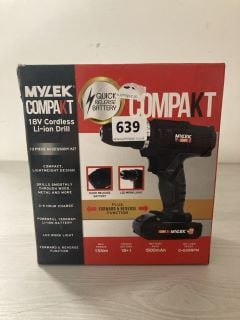 MYLEK COMPAKT 18V CORDLESS LI-ION DRILL