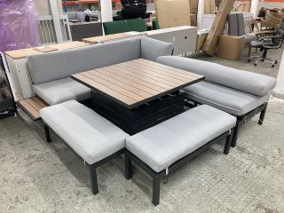 JOHN LEWIS GARDEN SOFA DINING SET TO INCLUDE SIX SEATER CORNER SOFA, TWO DINING BENCHES AND A DINING TABLE RRP: £1,699