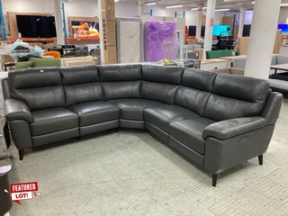 GRACE DARK GREY LEATHER POWER RECLINING SECTIONAL SOFA RRP: £1,749